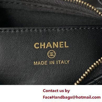 Chanel Shiny Crumpled Calfskin, Resin  &  Gold-Tone Metal Clutch with Chain Bag AP3786 Black 2025